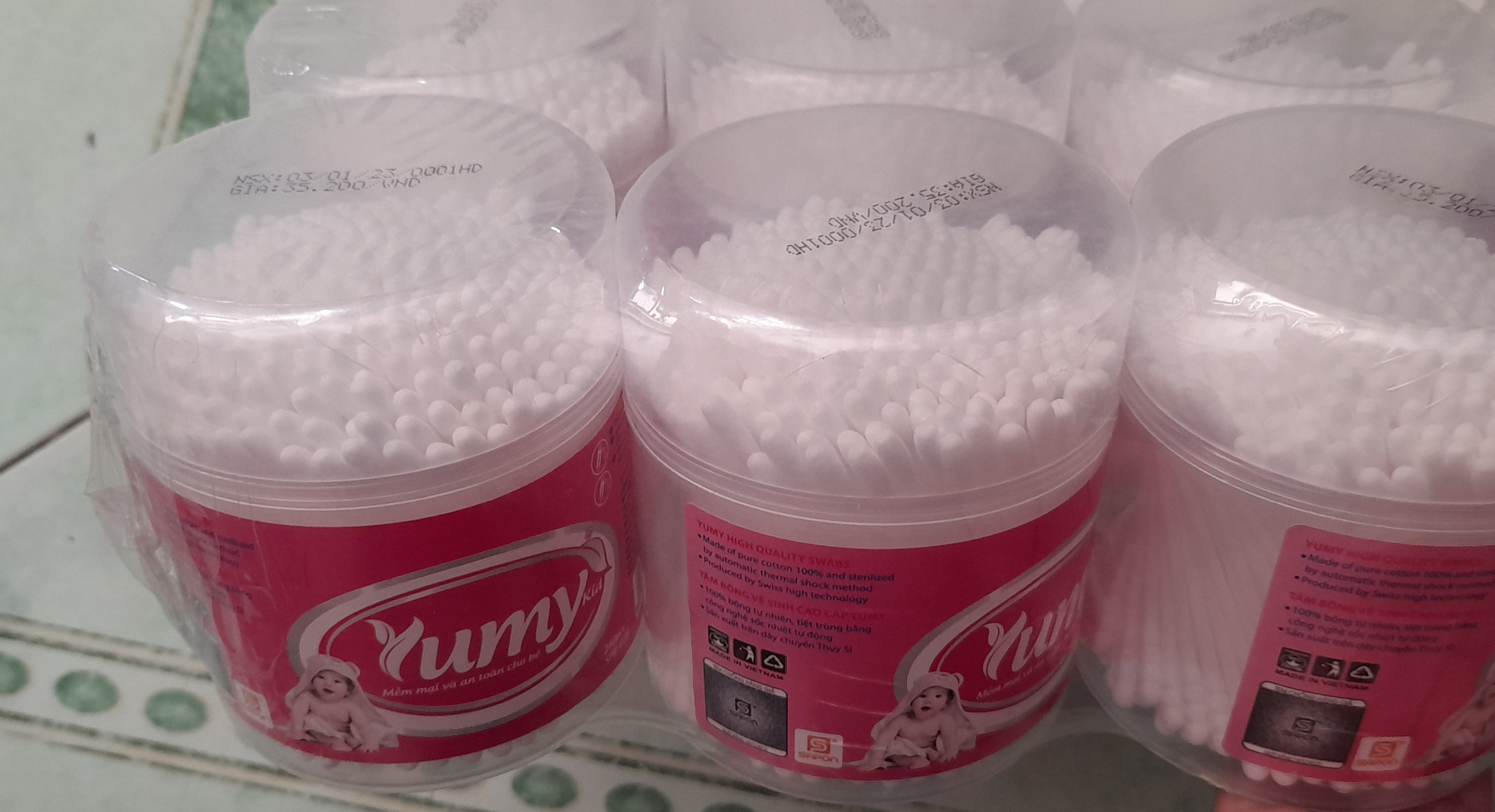 HŨ TĂM BÔNG BÉ CAO CẤP 1 ĐẦU XOẮN YUMY (hũ 280q)(BT)