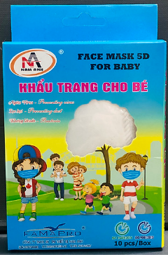 KHẨU TRANG 5D EM BÉ TRẮNG(hộp 10c)