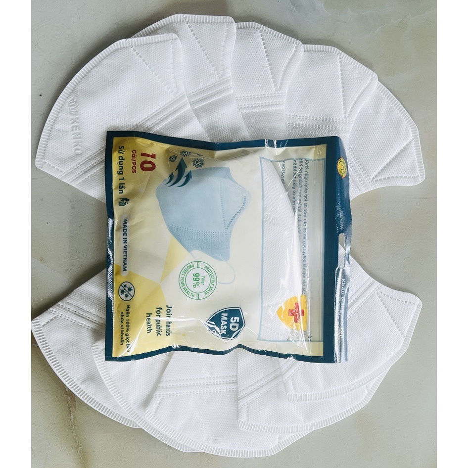 KHẨU TRANG 5D KENKO TRẮNG NGƯỜI LỚN (b 10c)