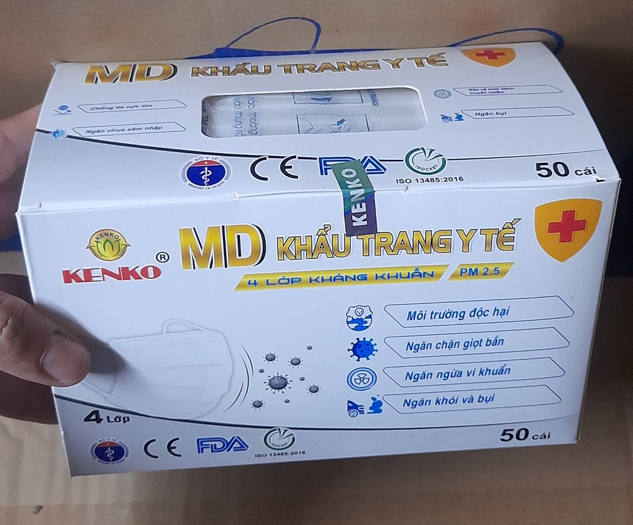 KHẨU TRANG 4 LỚP KENKO TRẮNG (H50C)