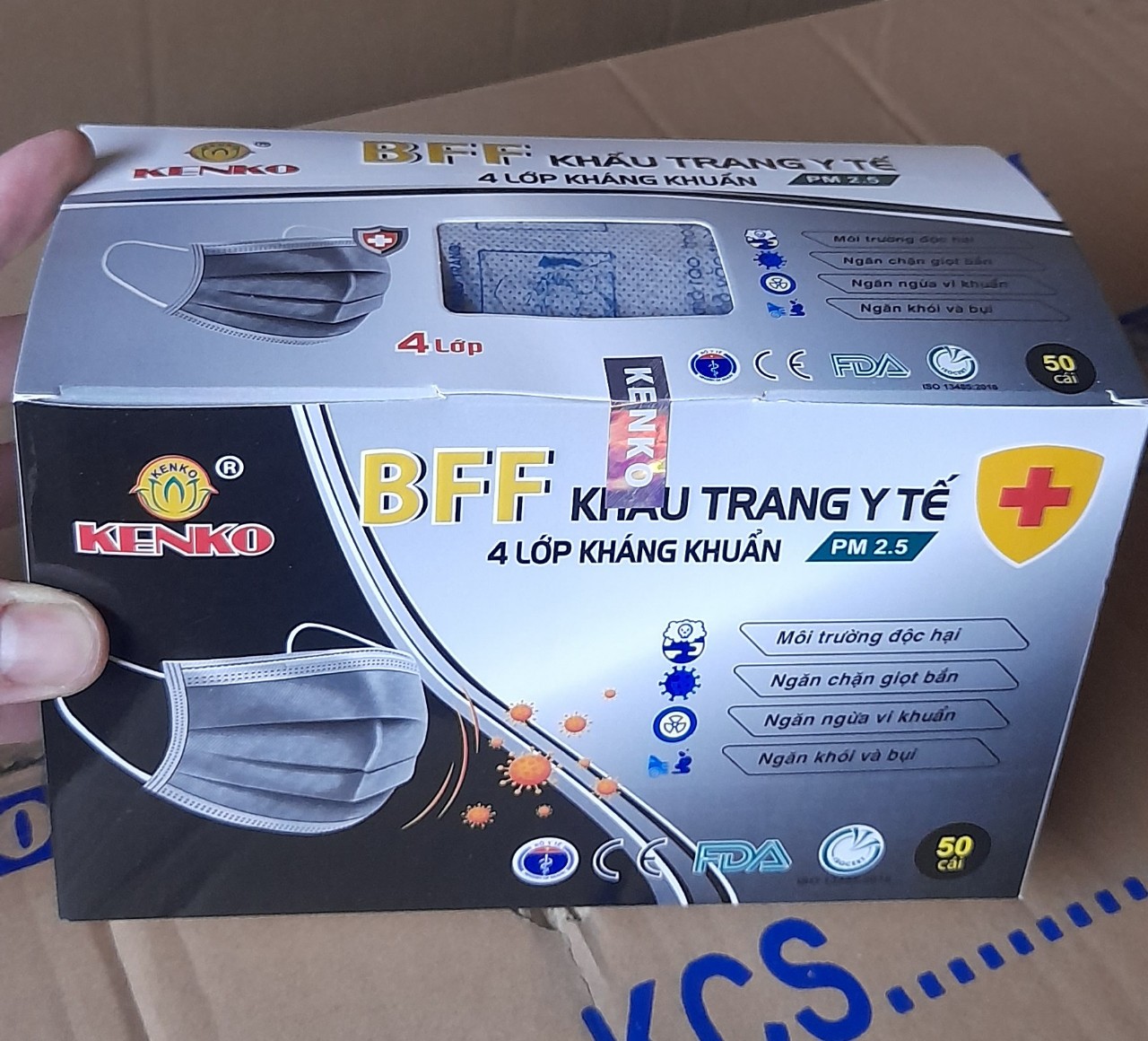 KHẨU TRANG 4 LỚP KENKO XÁM (H50C)
