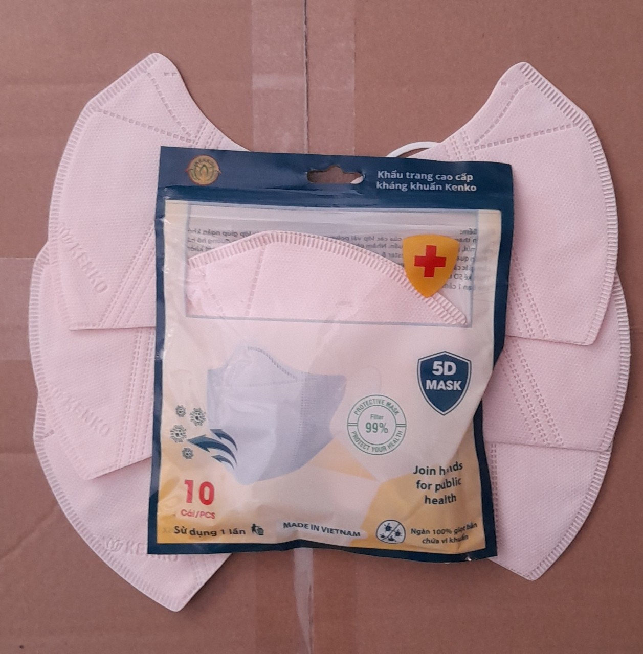 KHẨU TRANG 5D KENKO HỒNG NGƯỜI LỚN (b 10c)