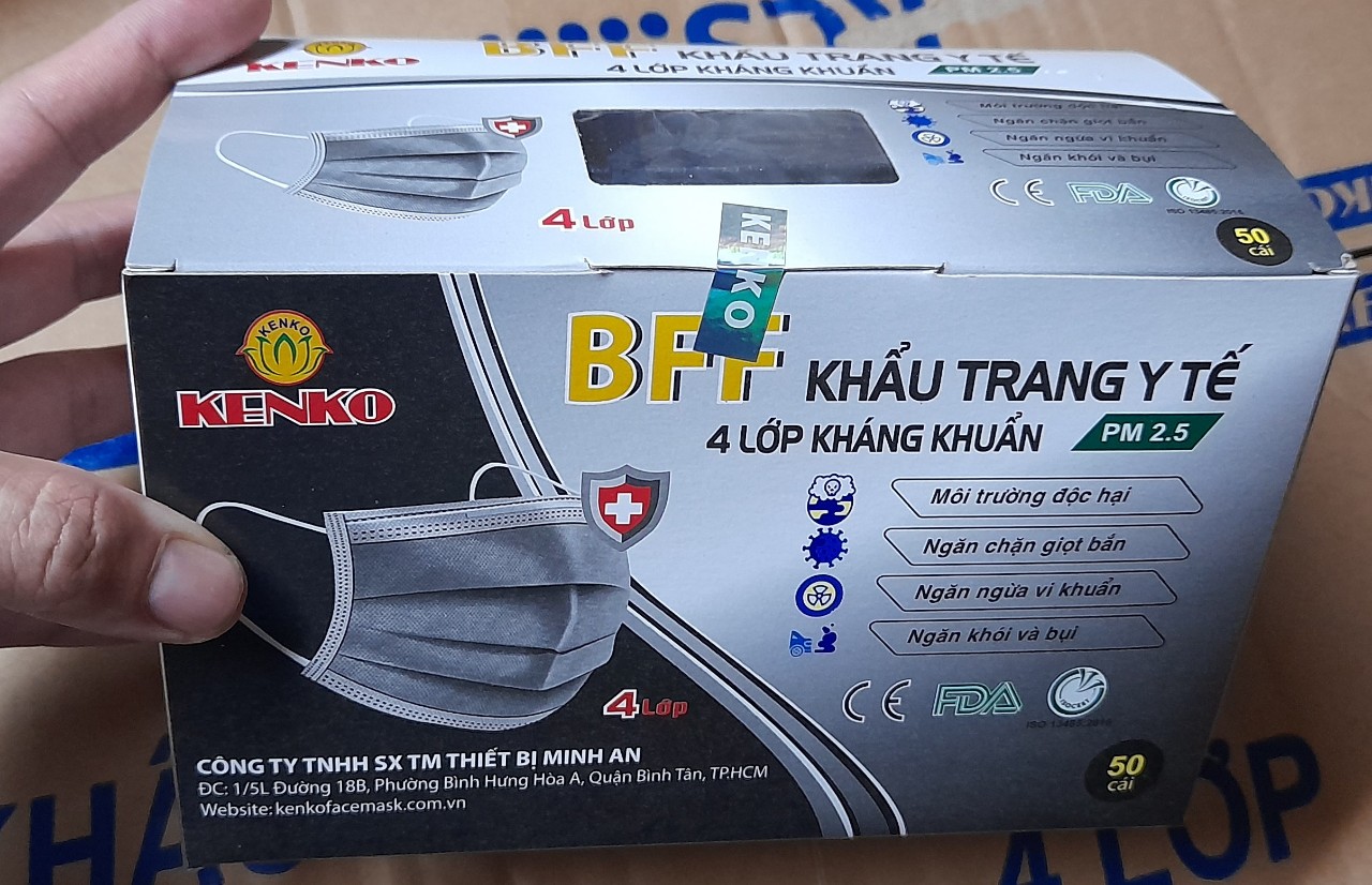 KHẨU TRANG 4 LỚP KENKO ĐEN (H50C)