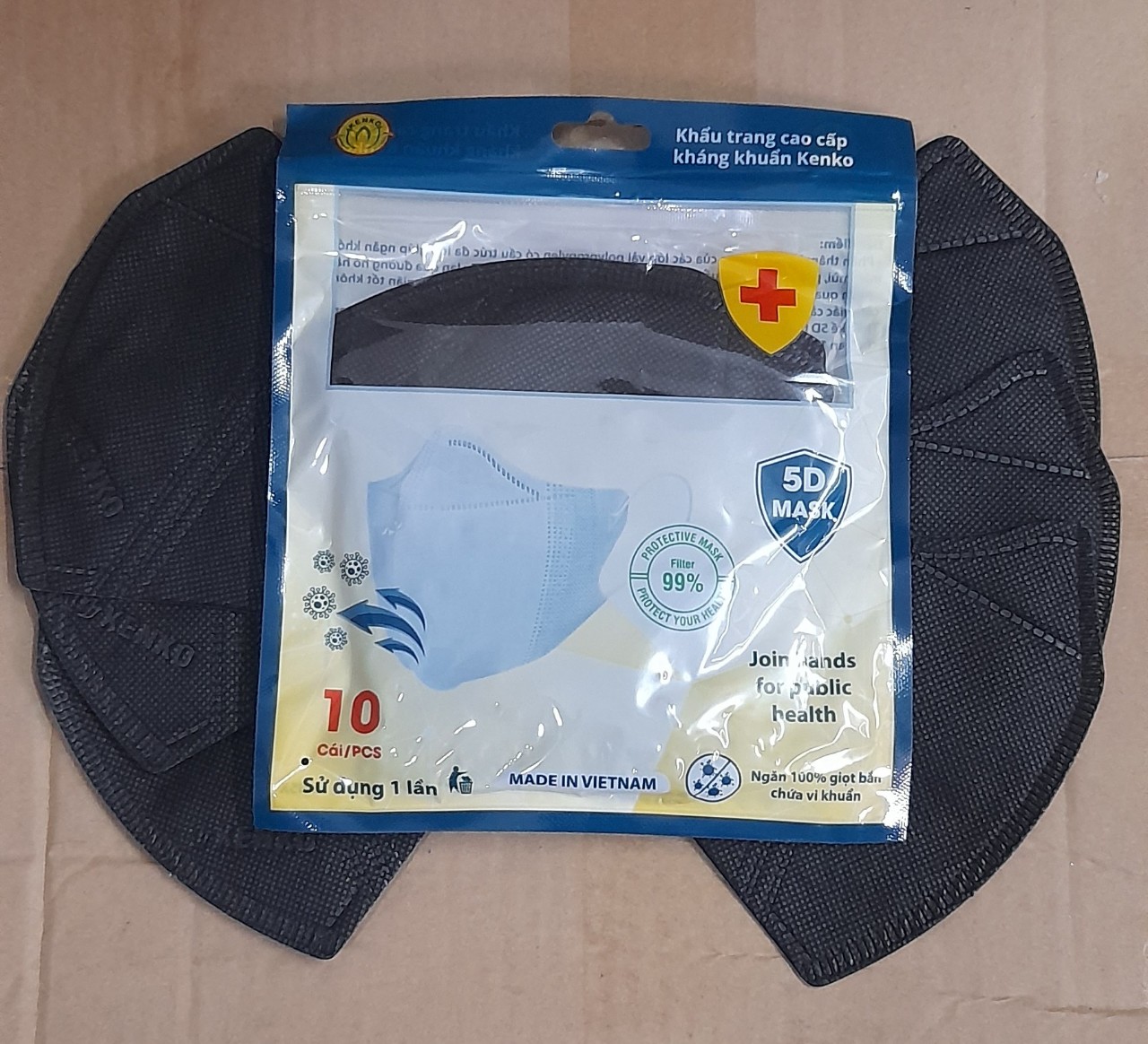 	KHẨU TRANG 5D KENKO ĐEN NGƯỜI LỚN (b 10c)